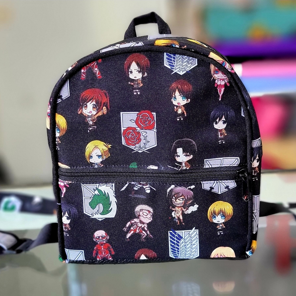 ATTACK ON TITAN ANIME CHIBI BLACK MINI BACKPACK